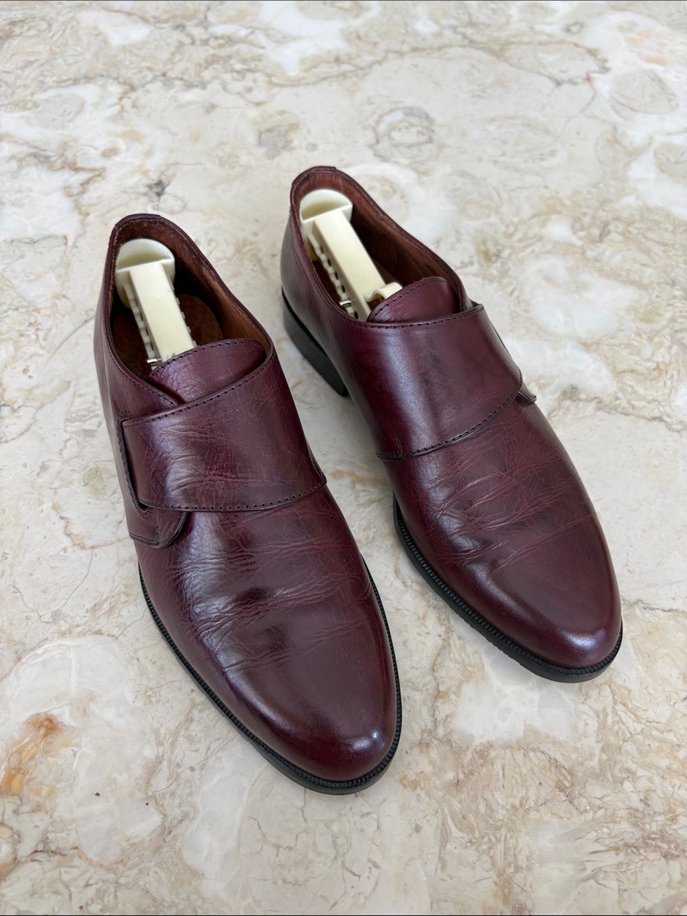 Rare Vintage FX La Salle Montreal Oxblood Double Monk Strap Shoes Made In Italy